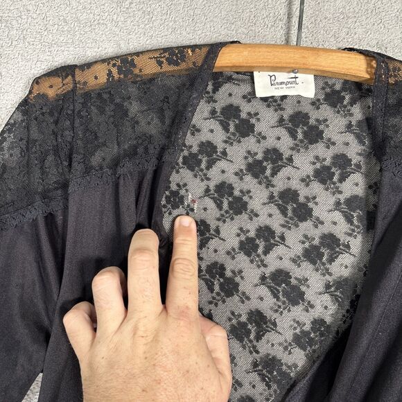 Vintage Paramount S Robe Peignoir Duster Victorian Goth Whimsigoth Witchy Occult - Picture 9 of 16